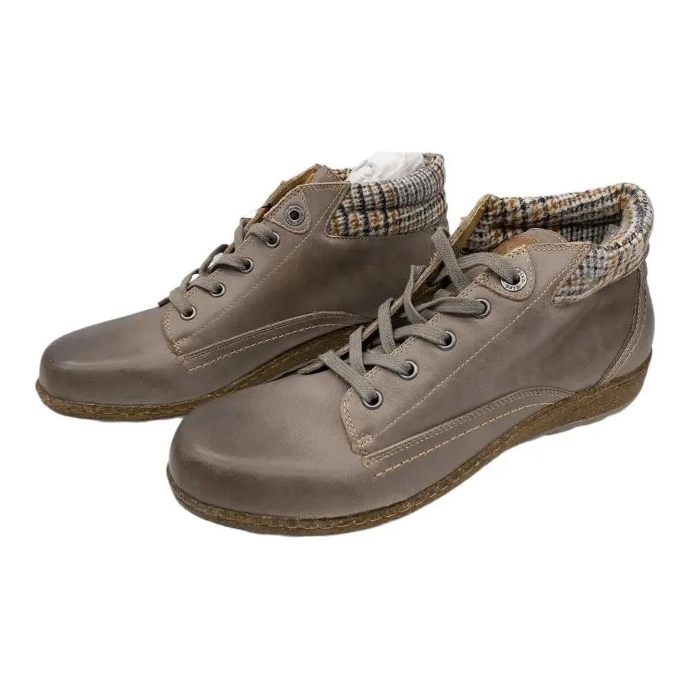 BIZA Hailey Leather Lace Up Hiking Ankle Boots 42 Women's Size 11 Gray Brown